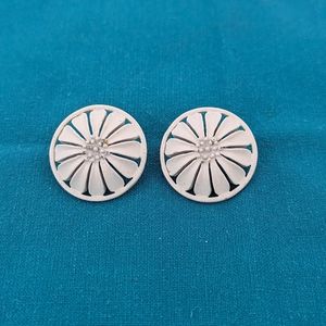 Vintage Monet white flower petal earrings